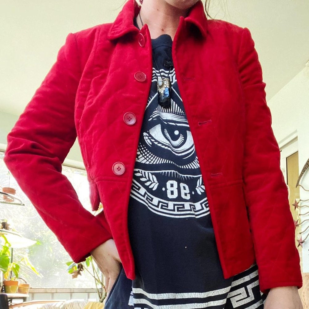 Red Talbots 6p Button Down Blazer - image 3